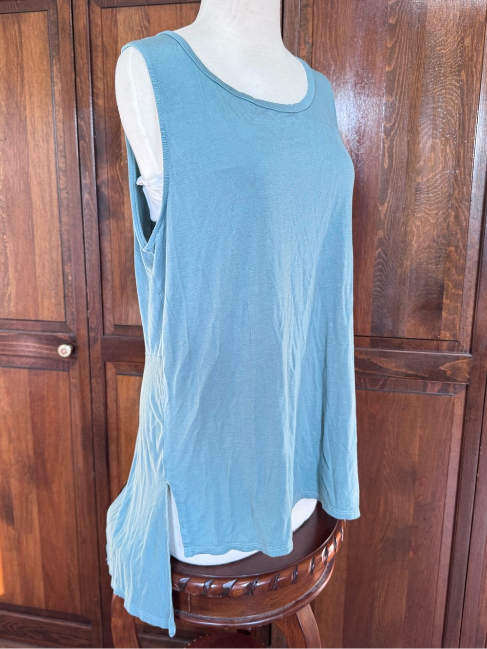 Dear Scarlett Apple 95% Bamboo Tank Top Large Soft Sage Green Loungewear